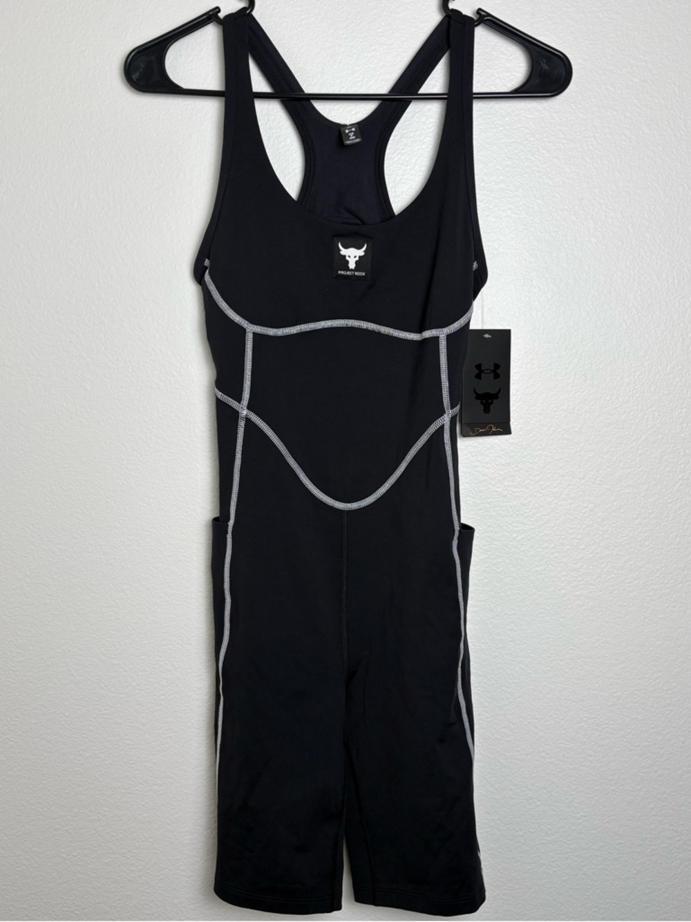 Under Armour Project Rock Black Training Bodysuit/ Romper Size Small